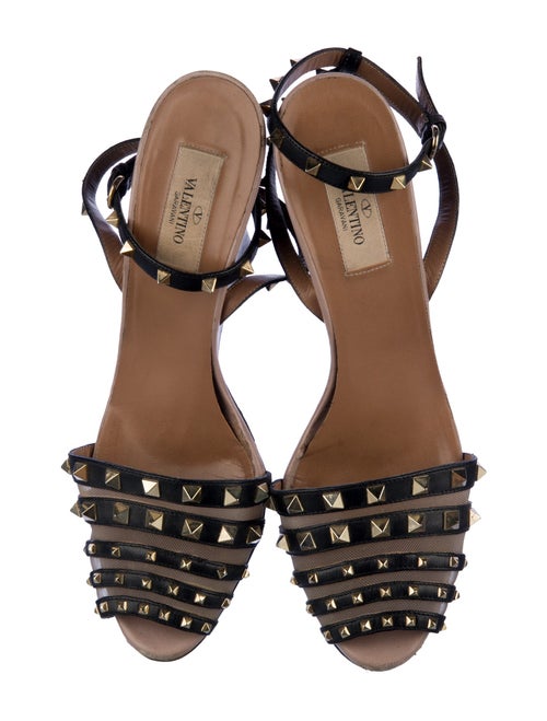 Valentino Rockstud Accents Leather Slingback Pumps