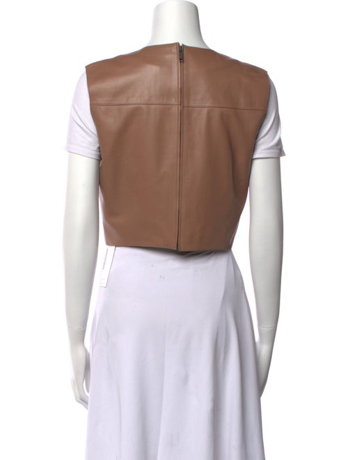 Valentino Lambskin Crew Neck Crop Top