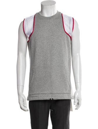 Valentino Colorblock Pattern Mock Neck Sweater Vest