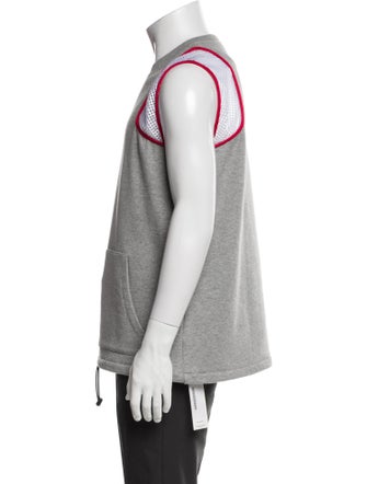Valentino Colorblock Pattern Mock Neck Sweater Vest