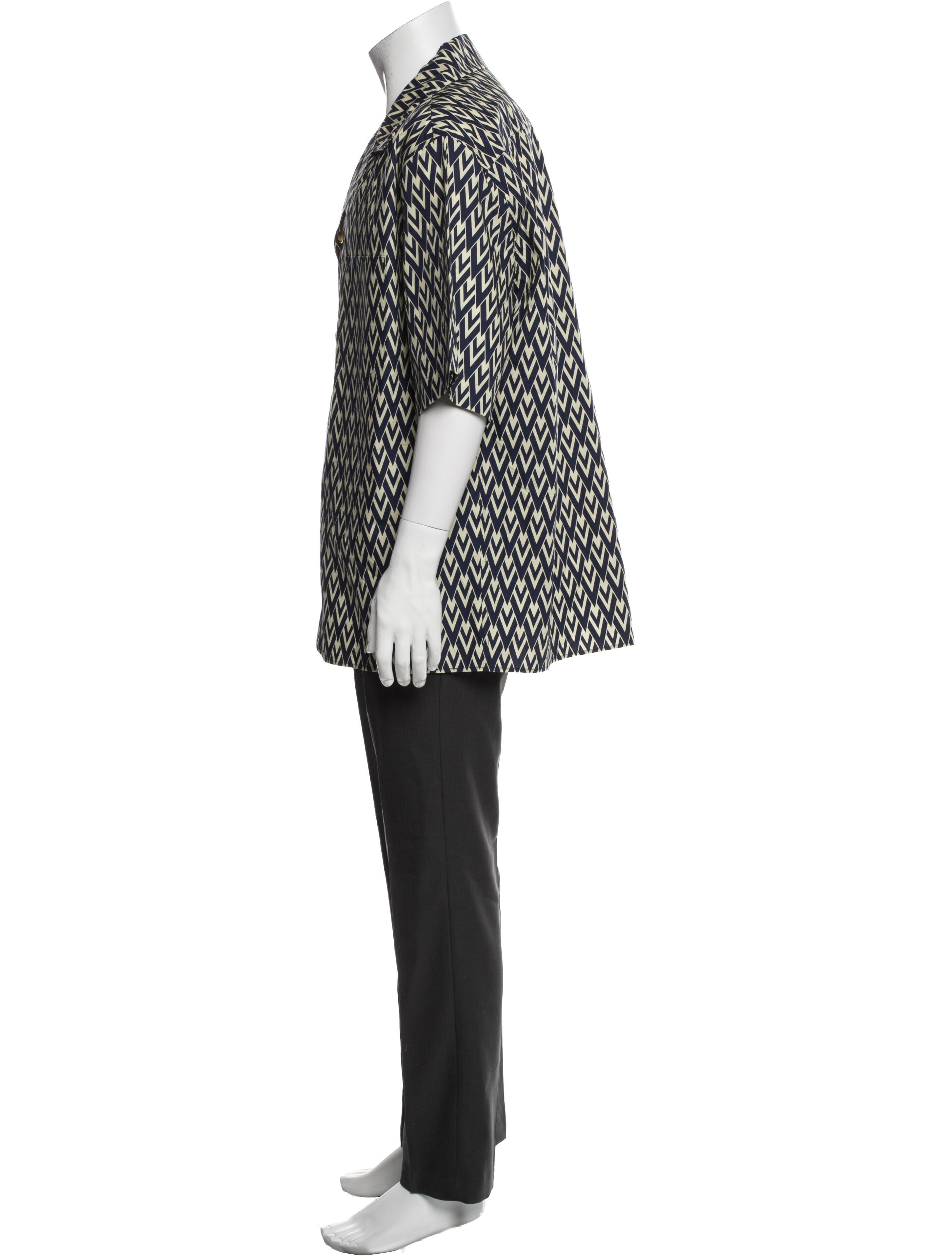 Valentino Printed Short Sleeve Dress Shirt