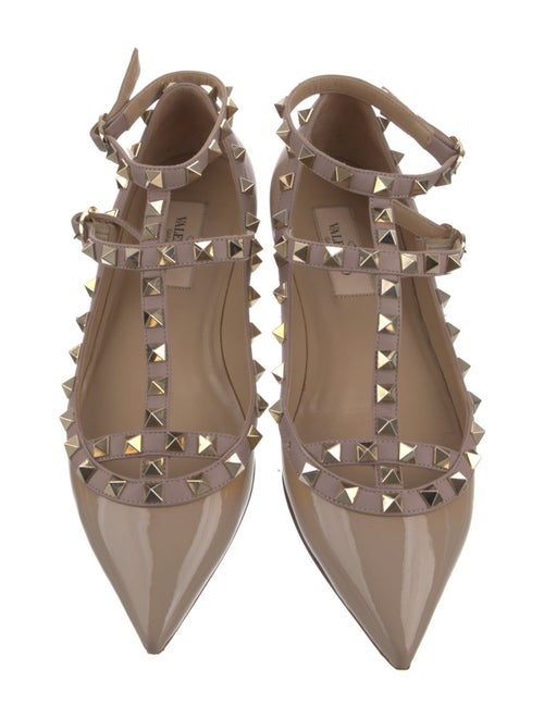 Valentino Rockstud Accents Patent Leather Ballet Flats