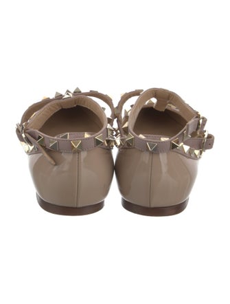 Valentino Rockstud Accents Patent Leather Ballet Flats
