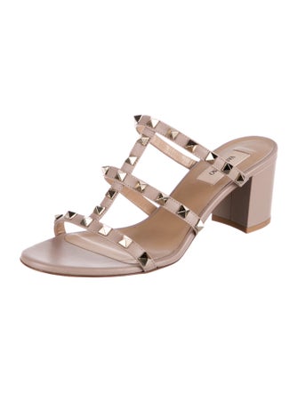 Valentino Rockstud Accents Leather Gladiator Sandals