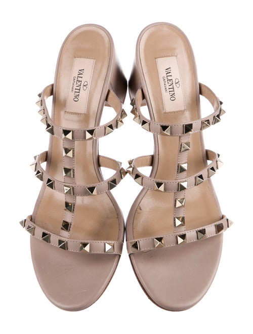 Valentino Rockstud Accents Leather Gladiator Sandals