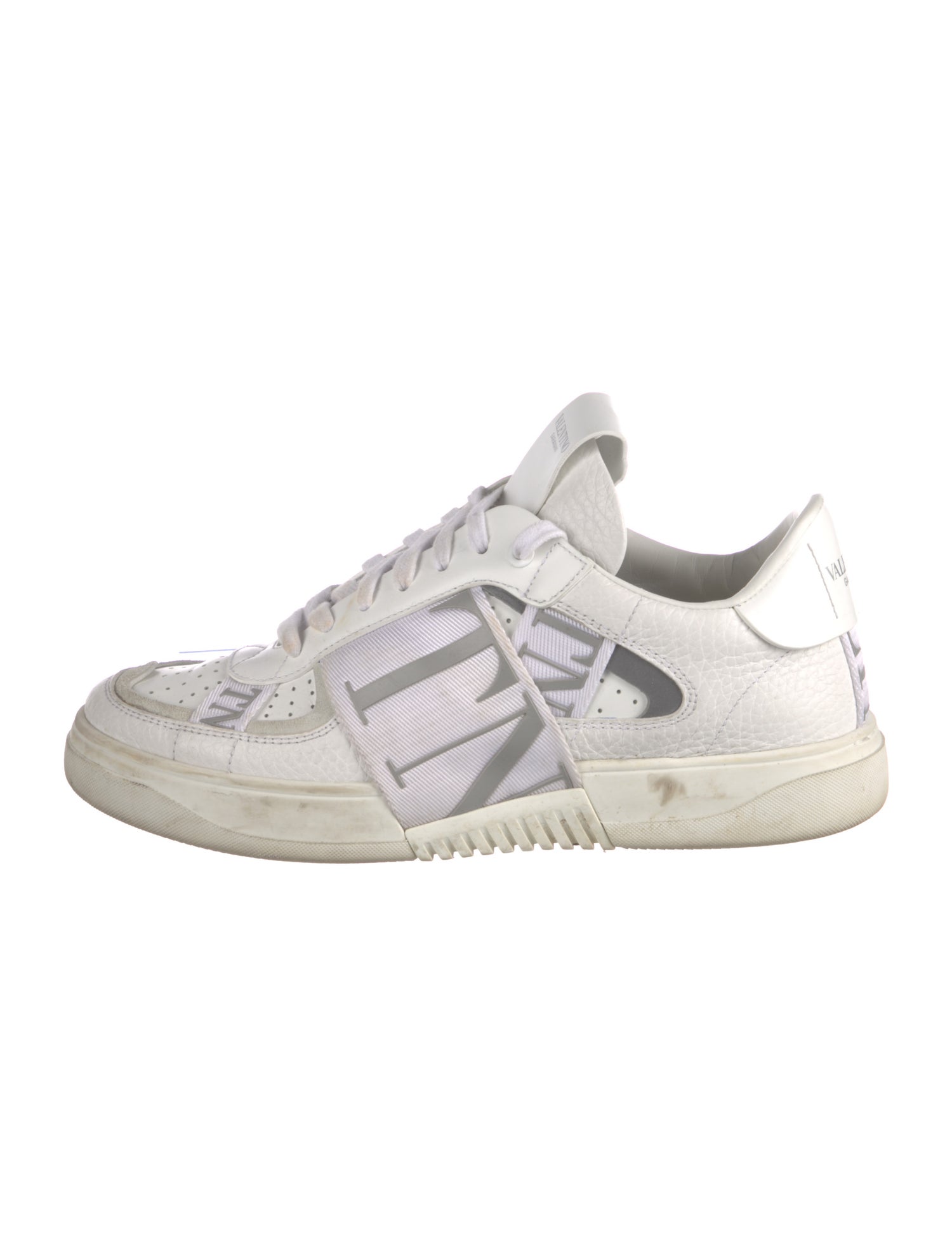 Valentino Leather Graphic Print Sneakers