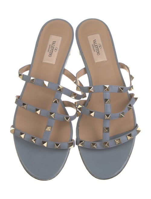 Valentino Rockstud Accents Leather Slides