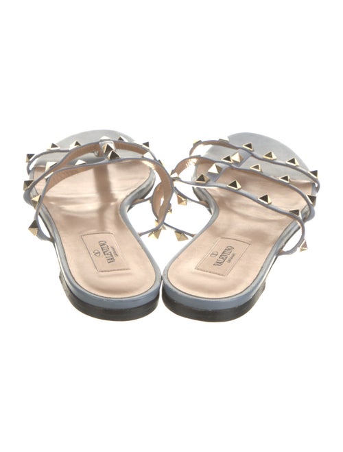 Valentino Rockstud Accents Leather Slides