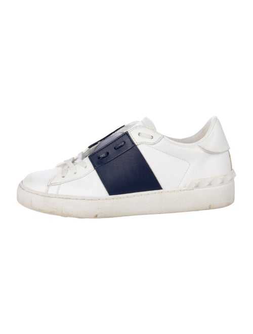 Valentino Rockstud Accents Leather Sneakers