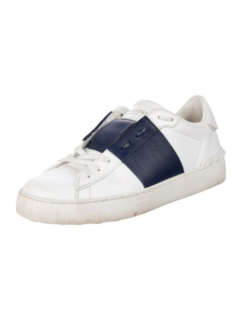 Valentino Rockstud Accents Leather Sneakers
