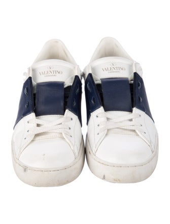 Valentino Rockstud Accents Leather Sneakers