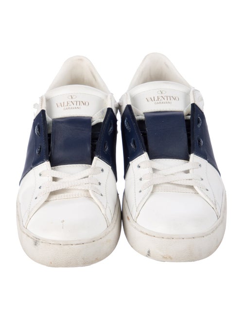 Valentino Rockstud Accents Leather Sneakers