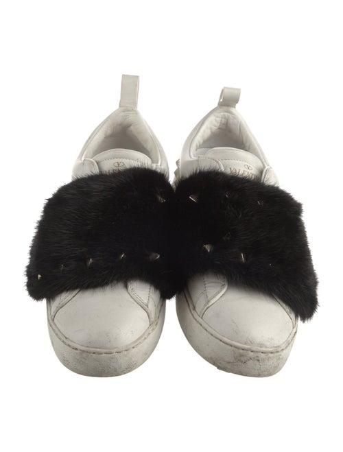 Valentino Rockstud Accents Leather Sneakers