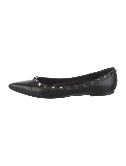 Valentino Rockstud Accents Leather Ballet Flats