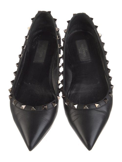 Valentino Rockstud Accents Leather Ballet Flats