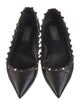 Valentino Rockstud Accents Leather Ballet Flats