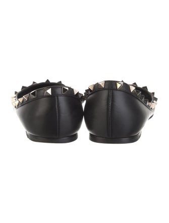 Valentino Rockstud Accents Leather Ballet Flats