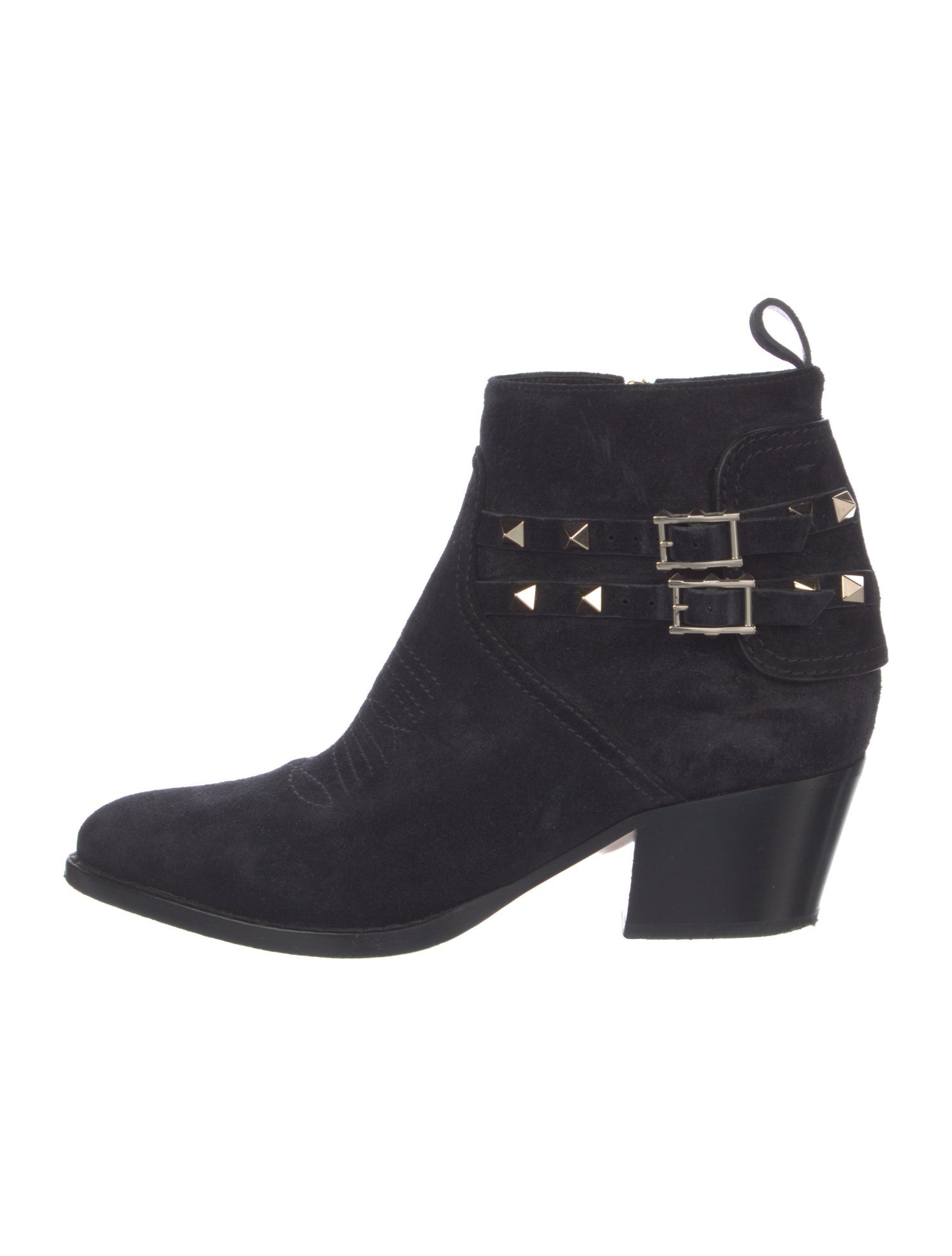 Valentino Rockstud Accents Suede Boots