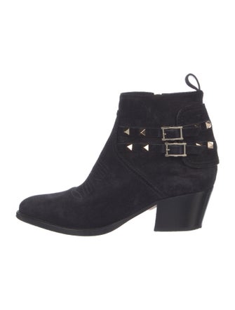 Valentino Rockstud Accents Suede Boots