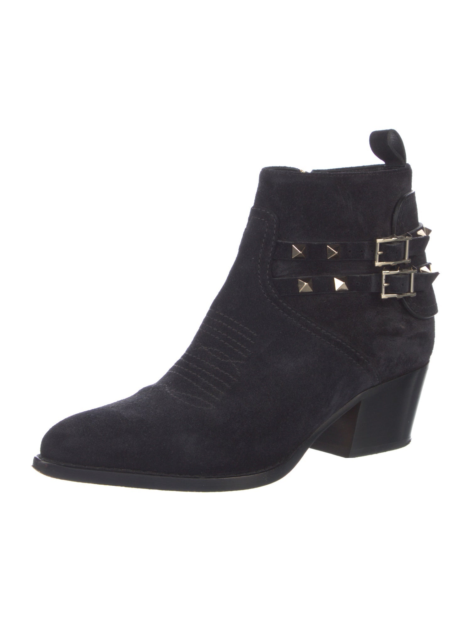 Valentino Rockstud Accents Suede Boots