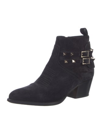 Valentino Rockstud Accents Suede Boots