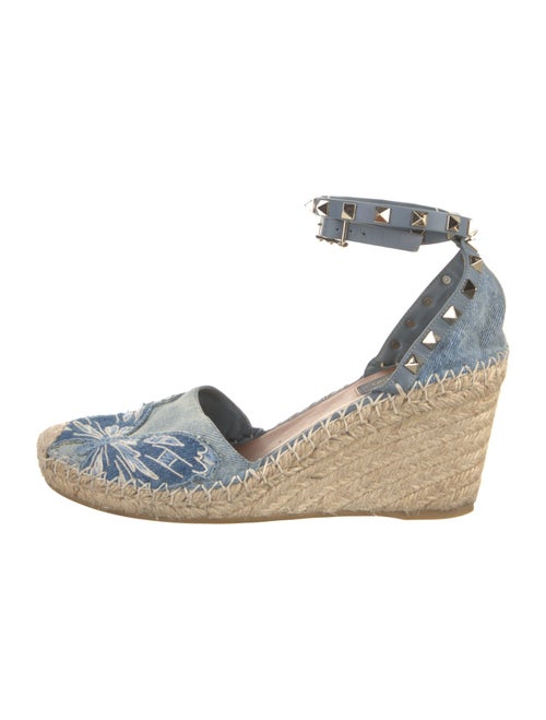 Valentino Rockstud Accents Denim Pumps