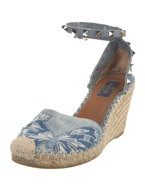 Valentino Rockstud Accents Denim Pumps