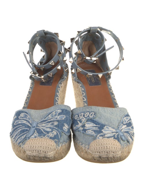 Valentino Rockstud Accents Denim Pumps