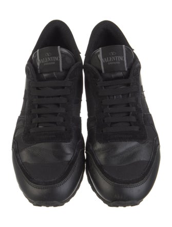 Valentino Rockstud Accents Leather Sneakers