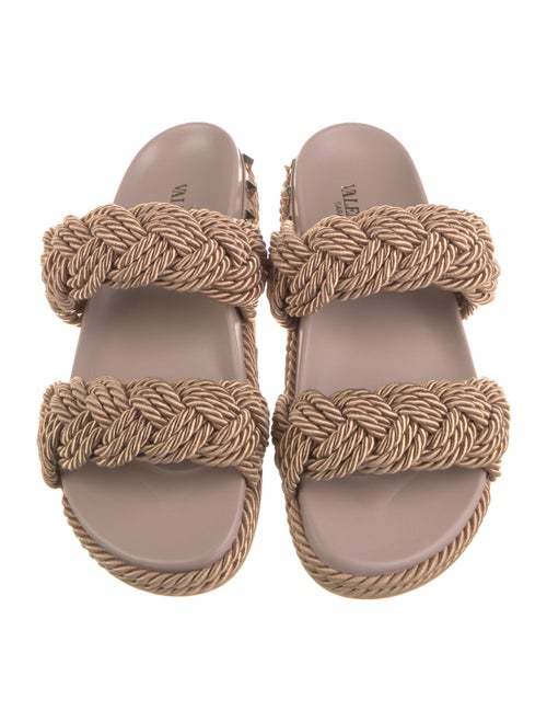 Valentino Rockstud Accents Leather Espadrilles