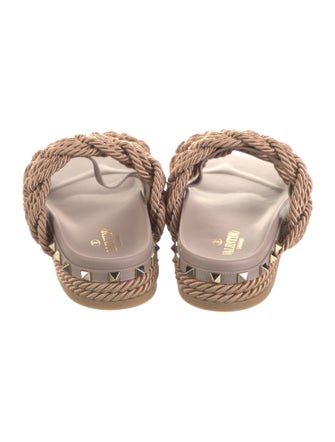 Valentino Rockstud Accents Leather Espadrilles