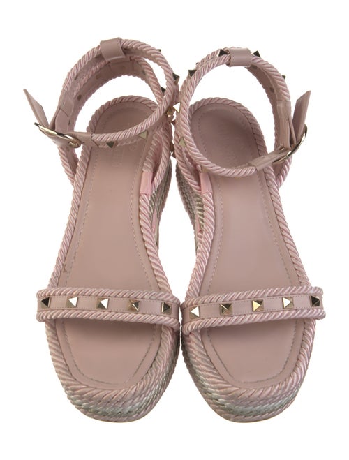 Valentino Rockstud Accents Leather Espadrilles