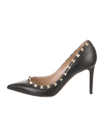 Valentino Rockstud Accents Leather Pumps