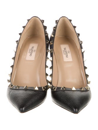 Valentino Rockstud Accents Leather Pumps