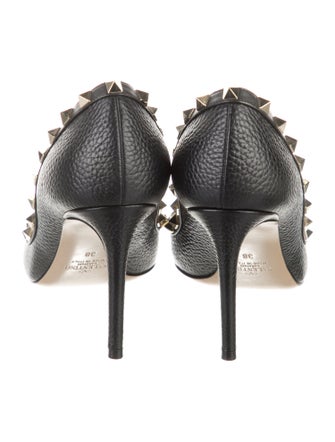 Valentino Rockstud Accents Leather Pumps