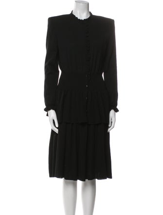 Valentino Wool Ruffle Embellishment Skirt Set