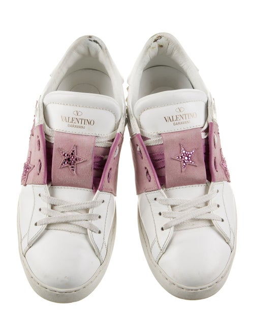 Valentino Leather Colorblock Pattern Sneakers