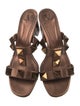 Valentino Rockstud Accents Leather T-Strap Sandals