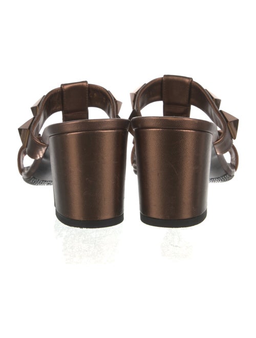 Valentino Rockstud Accents Leather T-Strap Sandals