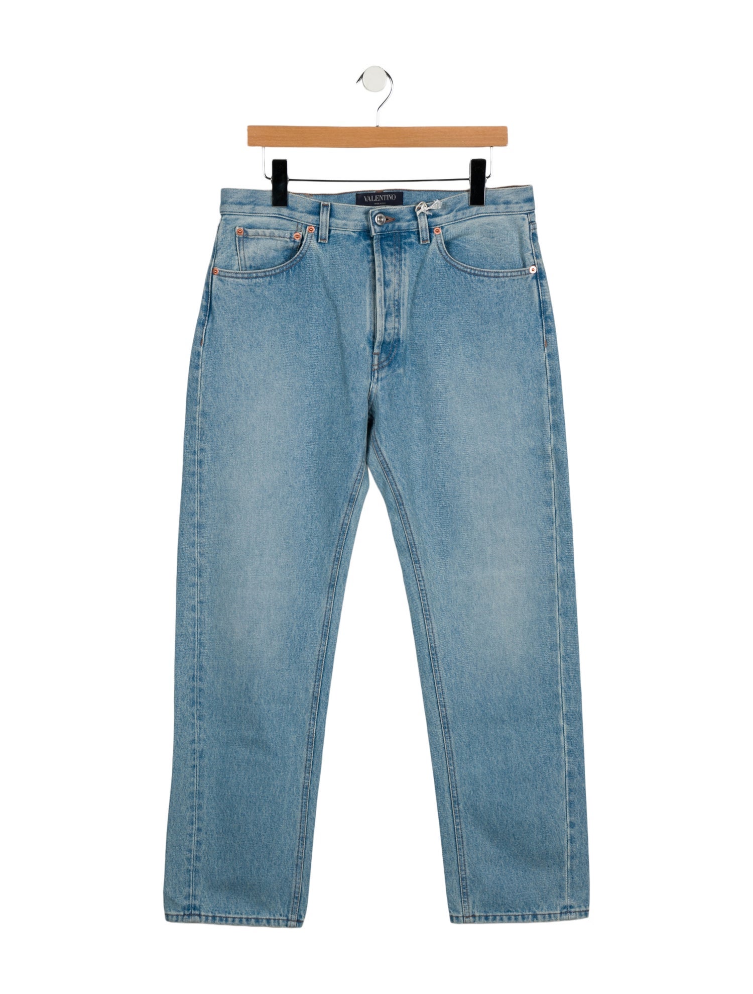 Valentino Rockstud Accents Straight-Leg Jeans w/ Tags