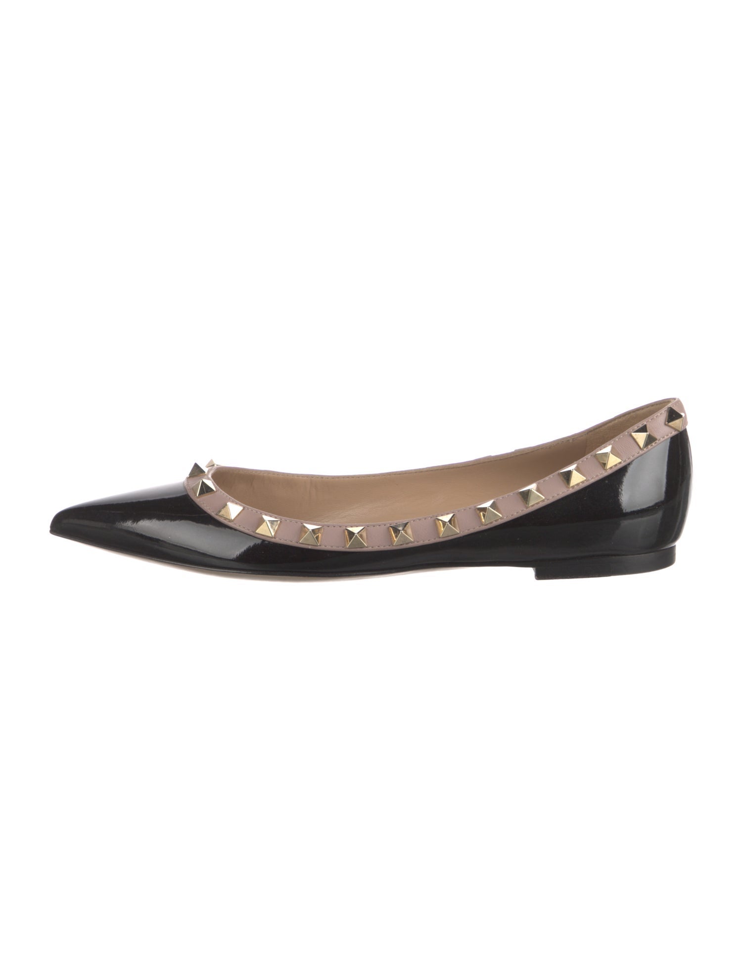 Valentino Rockstud Accents Patent Leather Ballet Flats