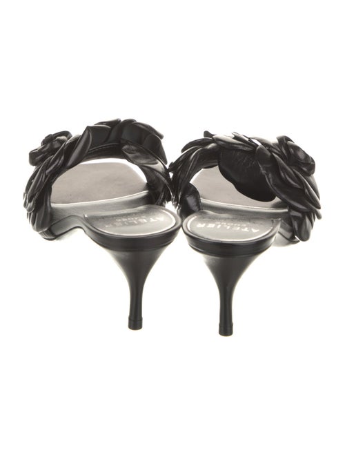 Valentino Mambo Rose Print Leather Slides