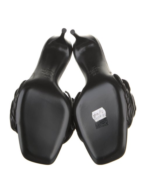 Valentino Mambo Rose Print Leather Slides