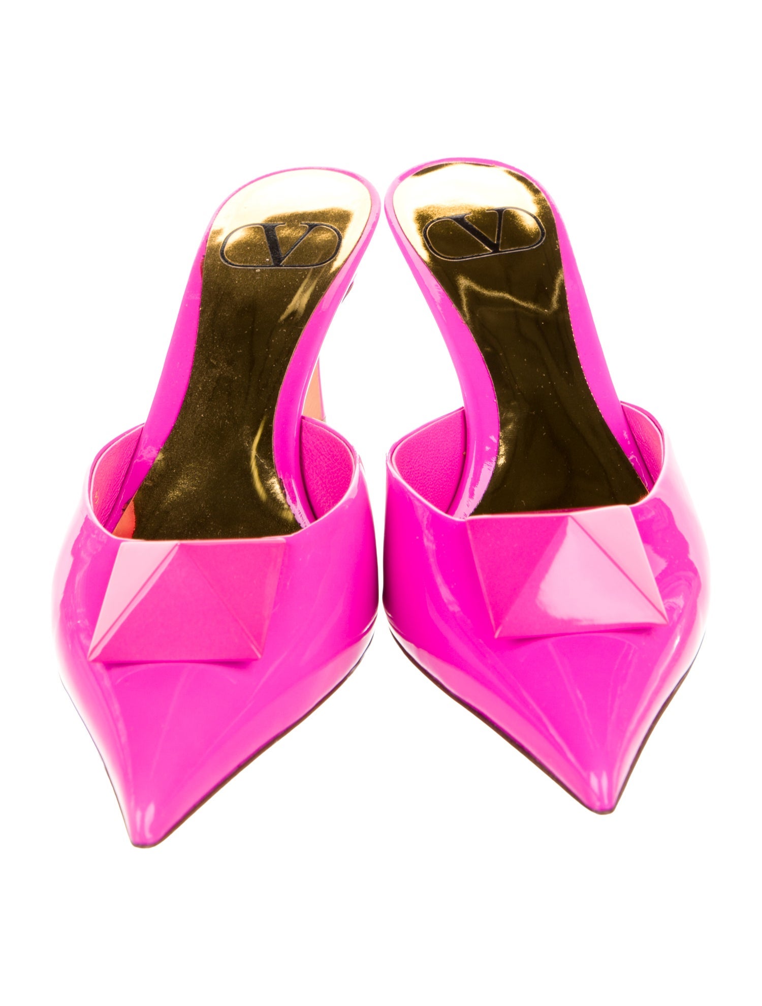 Valentino Rockstud Accents Patent Leather Mules w/ Tags