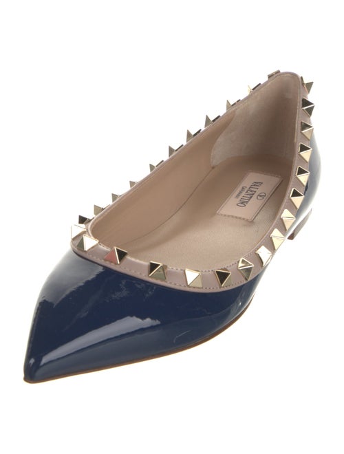 Valentino Rockstud Accents Patent Leather Ballet Flats