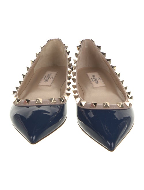 Valentino Rockstud Accents Patent Leather Ballet Flats