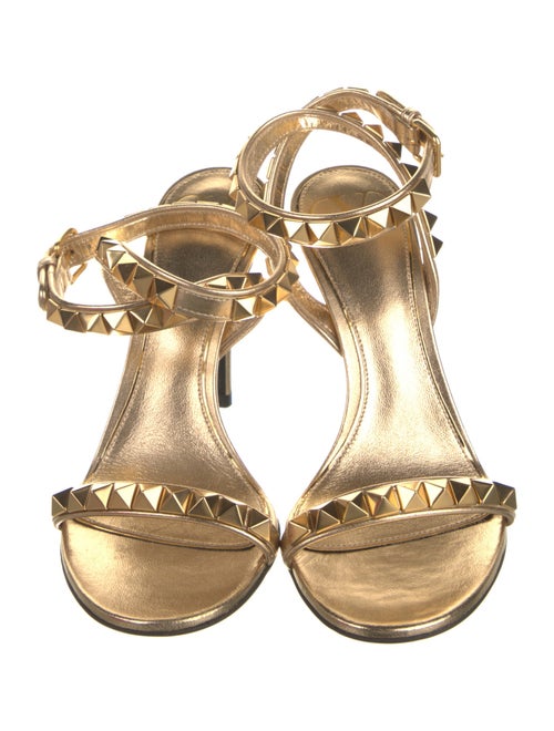 Valentino Rockstud Accents Leather Slingback Sandals