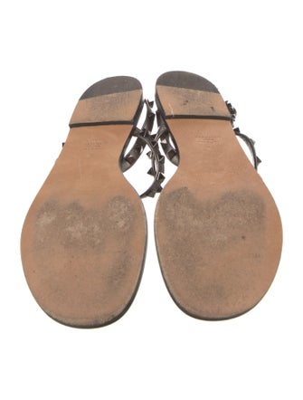 Valentino Rockstud Accents Leather T-Strap Sandals