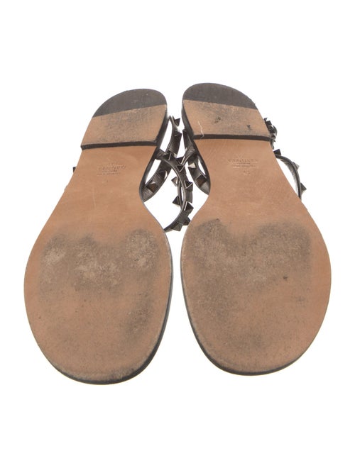 Valentino Rockstud Accents Leather T-Strap Sandals