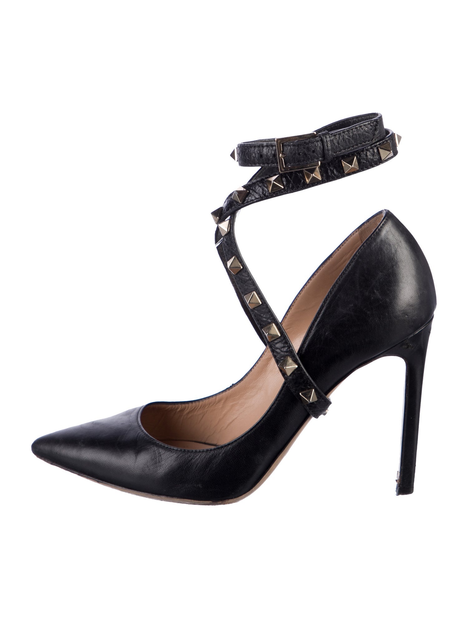 Valentino Rockstud Accents Leather Pumps